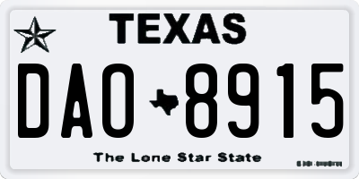 TX license plate DAO8915