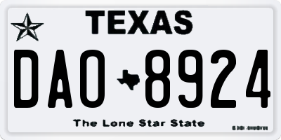 TX license plate DAO8924
