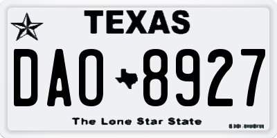 TX license plate DAO8927