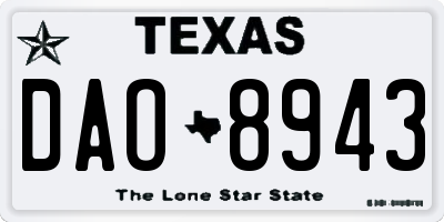 TX license plate DAO8943