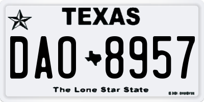 TX license plate DAO8957