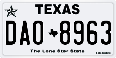 TX license plate DAO8963