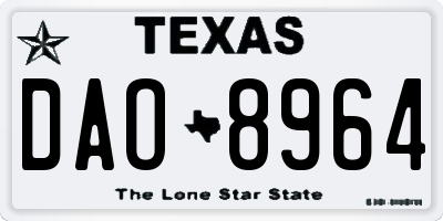 TX license plate DAO8964