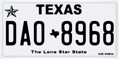 TX license plate DAO8968