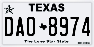 TX license plate DAO8974