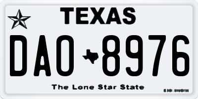 TX license plate DAO8976