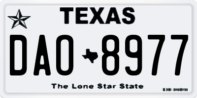 TX license plate DAO8977