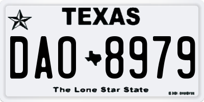 TX license plate DAO8979