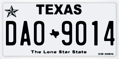 TX license plate DAO9014