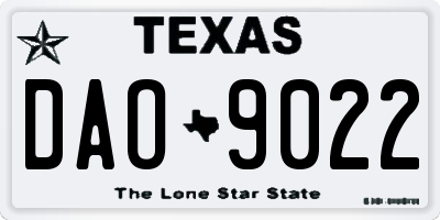 TX license plate DAO9022