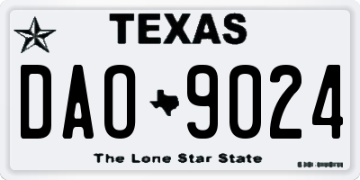 TX license plate DAO9024