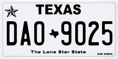 TX license plate DAO9025