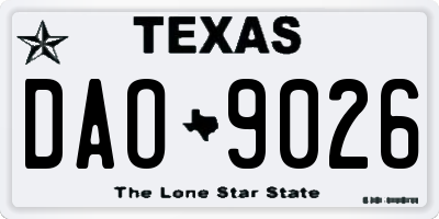 TX license plate DAO9026