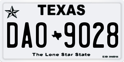 TX license plate DAO9028