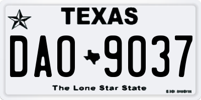 TX license plate DAO9037