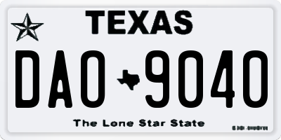 TX license plate DAO9040