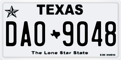 TX license plate DAO9048