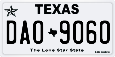 TX license plate DAO9060