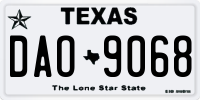 TX license plate DAO9068