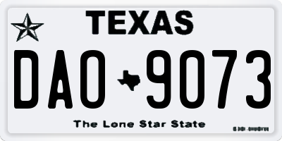 TX license plate DAO9073