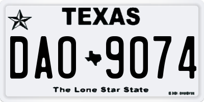 TX license plate DAO9074