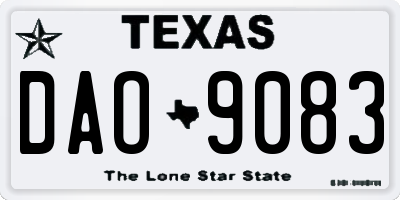 TX license plate DAO9083