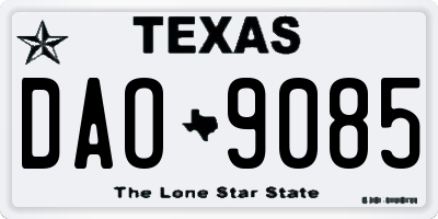 TX license plate DAO9085