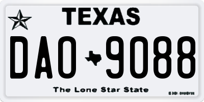 TX license plate DAO9088