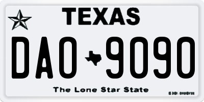 TX license plate DAO9090