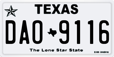 TX license plate DAO9116