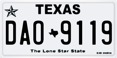 TX license plate DAO9119