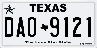 TX license plate DAO9121