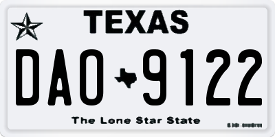 TX license plate DAO9122
