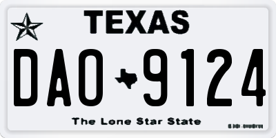 TX license plate DAO9124