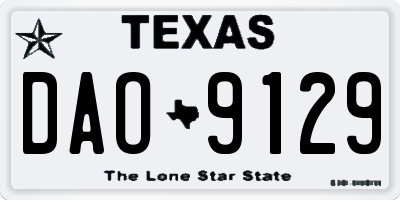 TX license plate DAO9129