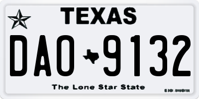 TX license plate DAO9132