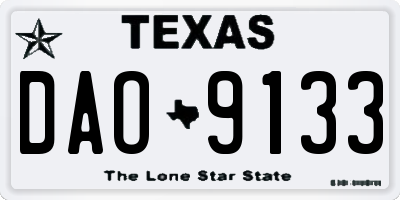 TX license plate DAO9133