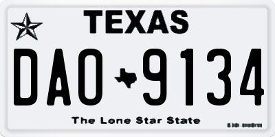 TX license plate DAO9134