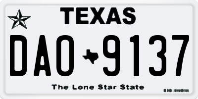 TX license plate DAO9137
