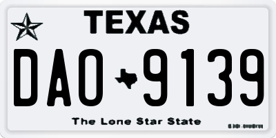 TX license plate DAO9139
