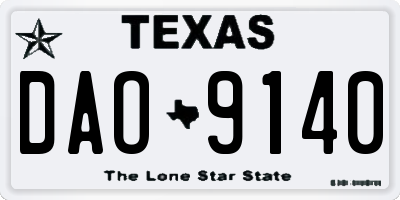 TX license plate DAO9140