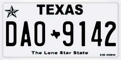 TX license plate DAO9142