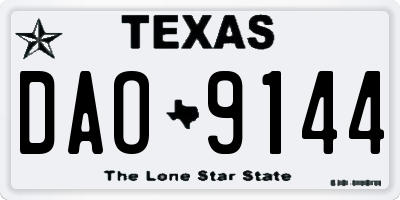 TX license plate DAO9144