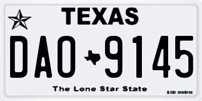 TX license plate DAO9145
