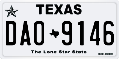 TX license plate DAO9146