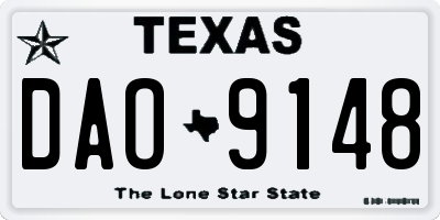 TX license plate DAO9148