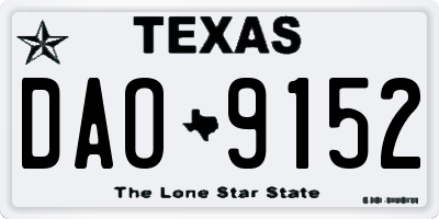 TX license plate DAO9152