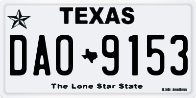 TX license plate DAO9153