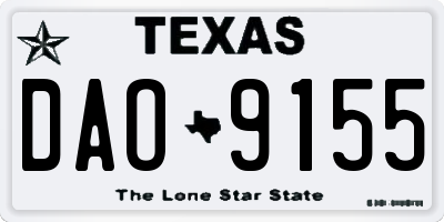 TX license plate DAO9155