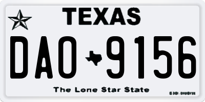 TX license plate DAO9156